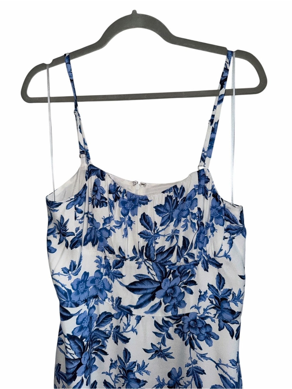 LOFT Romantic Blue Floral Spaghetti Strap Dress Size 8 - Picture 4 of 9